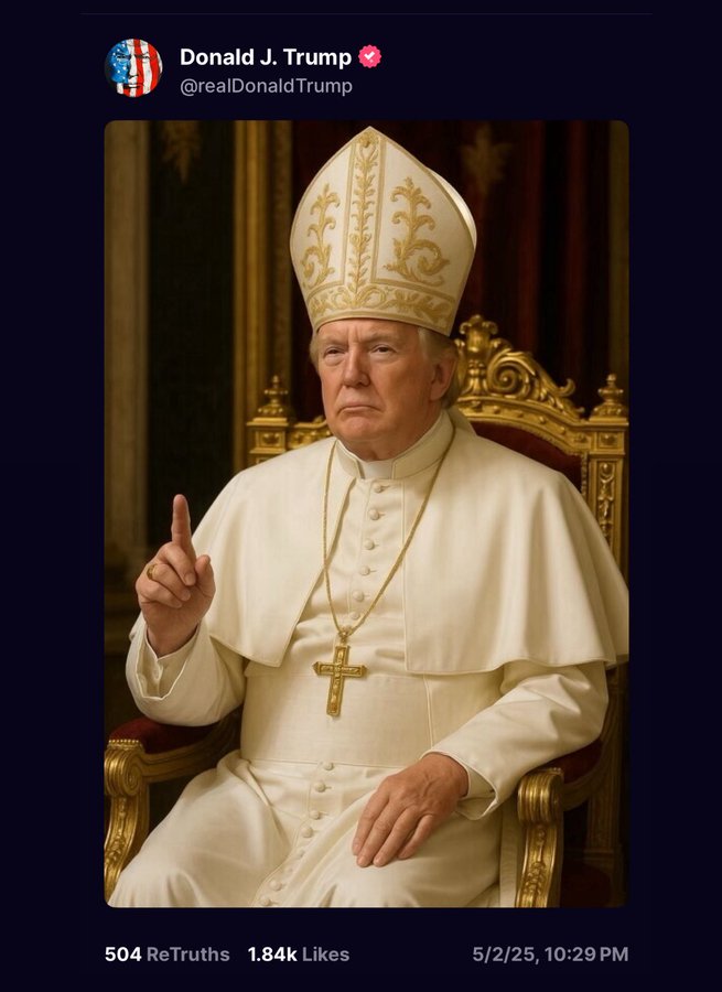 Trump Sparks Controversy with AI Image of Himself as&nbsp;Pope